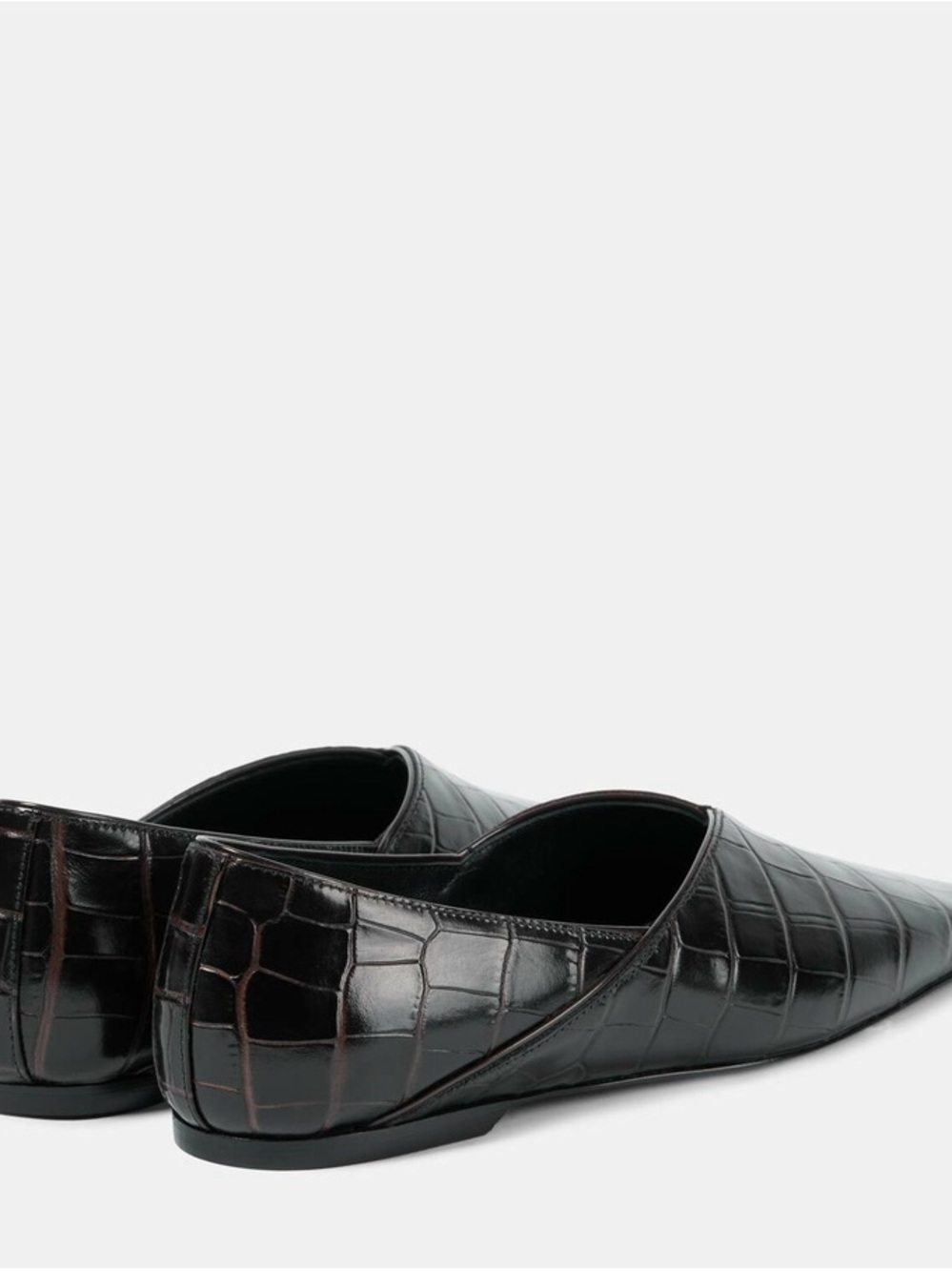 NIB TOTEME Croc Embossed Leather Ballet Flats Black EU 38 / US 7.5-8 - Picture 2 of 7